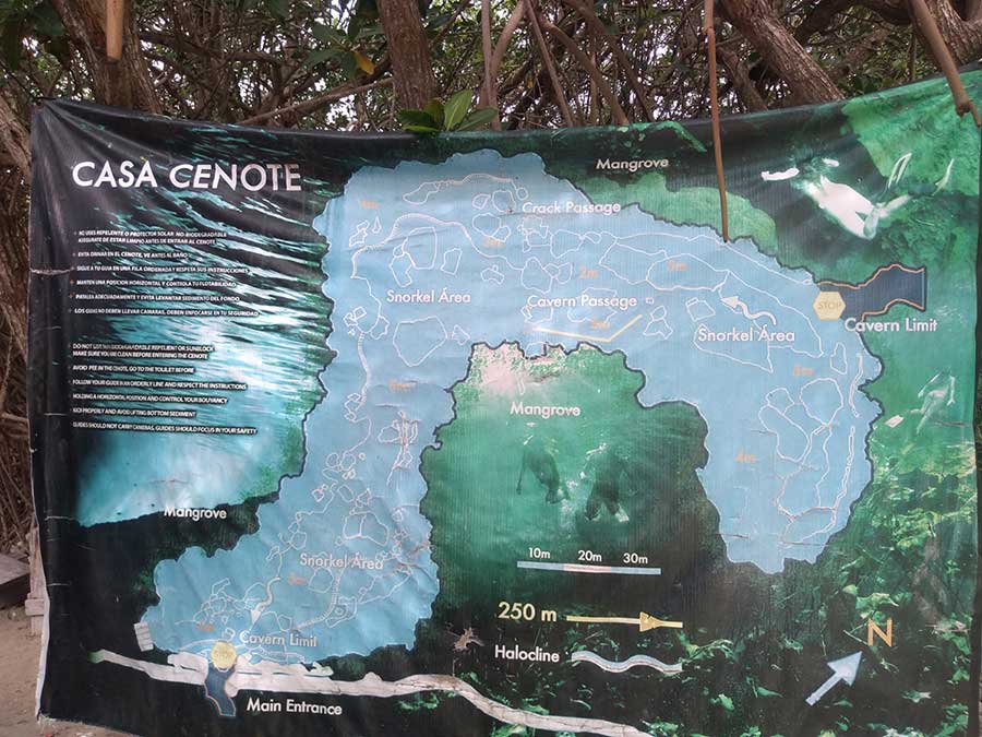 Best Cenotes in the Yucatan - a map of Casa Cenote