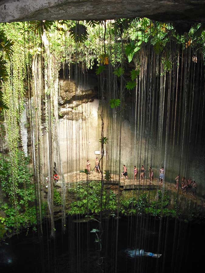 Best Cenotes in the Yucatan Cenote Ik Kil -looking down from the top