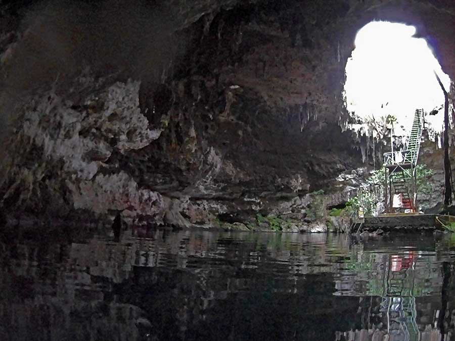 Best Cenotes in the Yucatan - Cenote Kankirixche with the sky visible-through roof