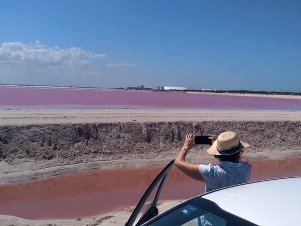 Rio Lagartos-Pink Lakes also known as Los Colorados