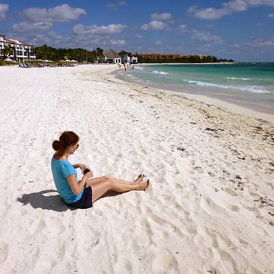 Empty beach Yucatan