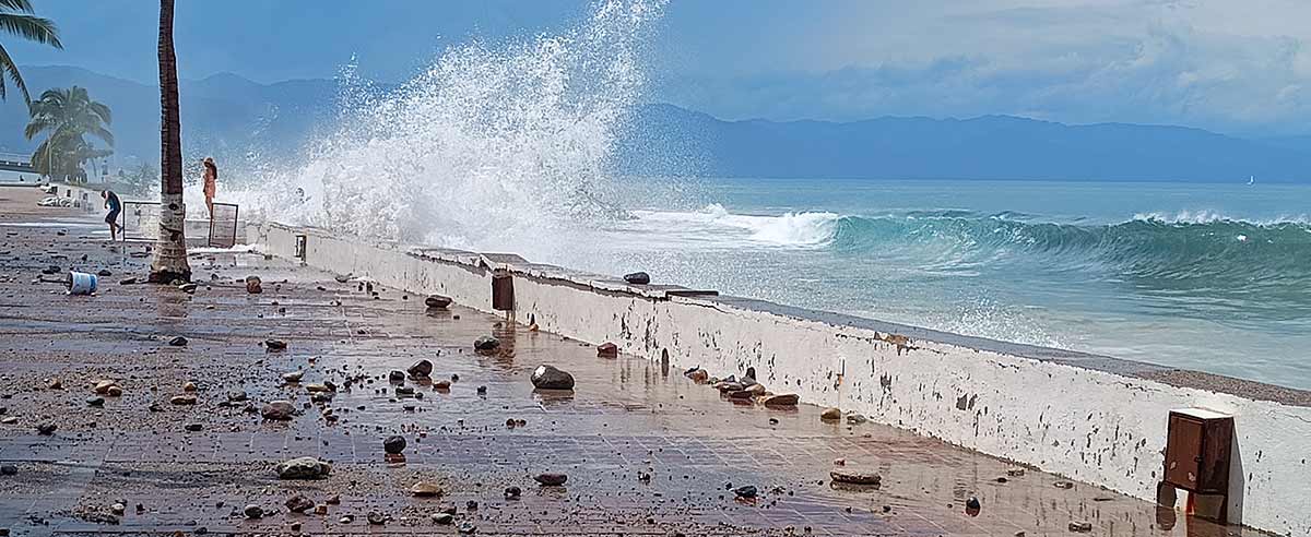 Puerto Vallarta Malecon after Hurricane Lidia