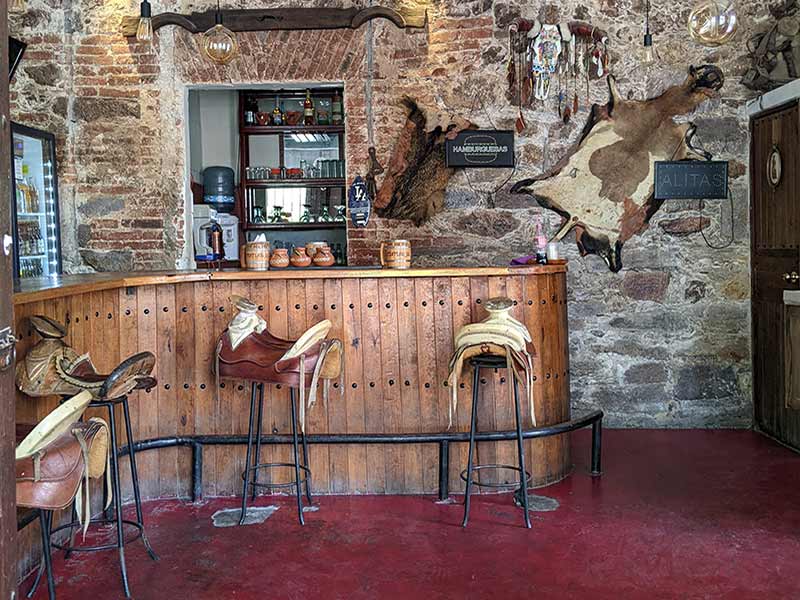 El Portal Restaurant in Etzatlan with saddle stools