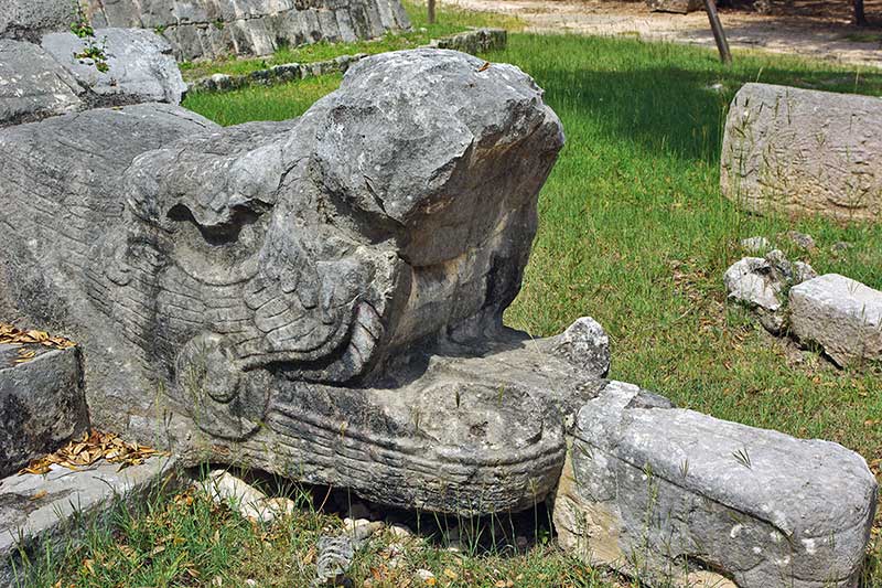 When visiting Chichen Itza look out for Stairs up the Osario pyramid guarded by these Snake head sculptures