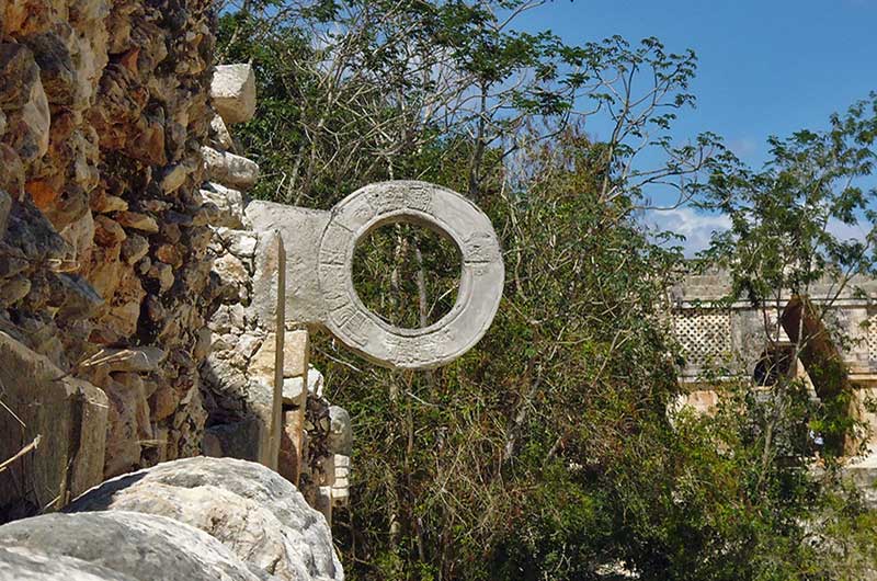 Ball court ring at Uxmal near the House of the Iguana