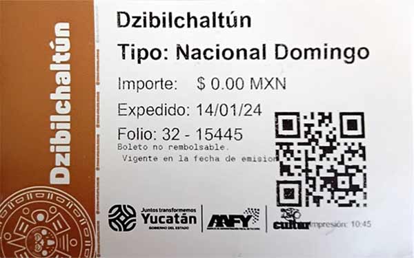 Dzibilchaltun Entrance Ticket