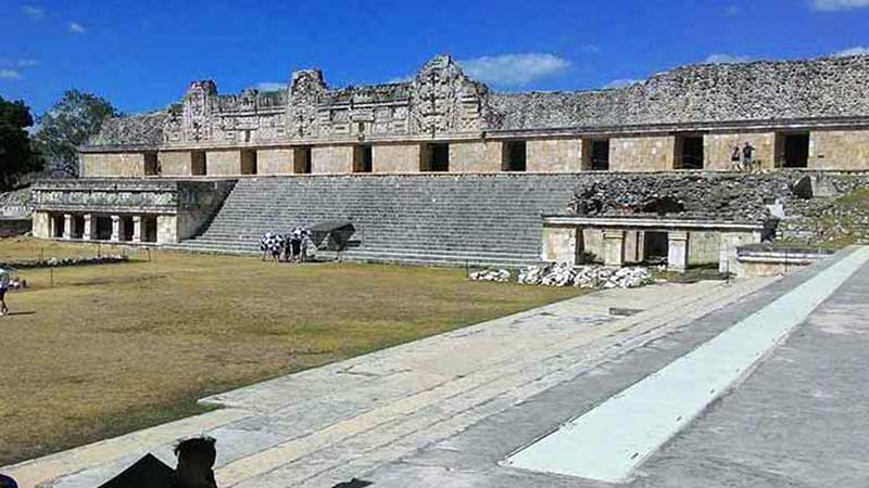 Visiting Uxmal to see the North Building of Nunnery Quadrangle Palaces