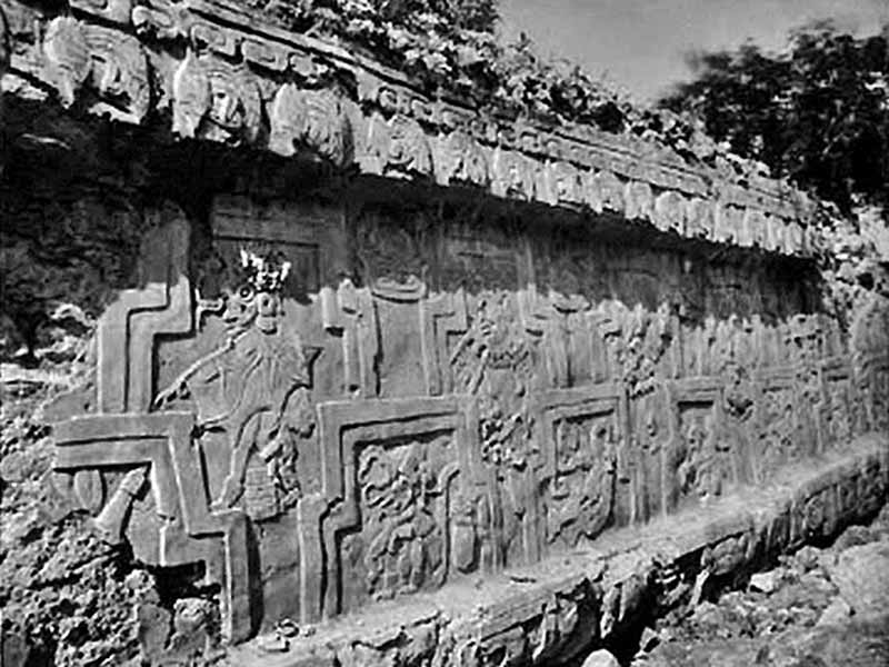 Teobert Maler 1908 photo of the Frieze at Acanceh Mayan Ruins