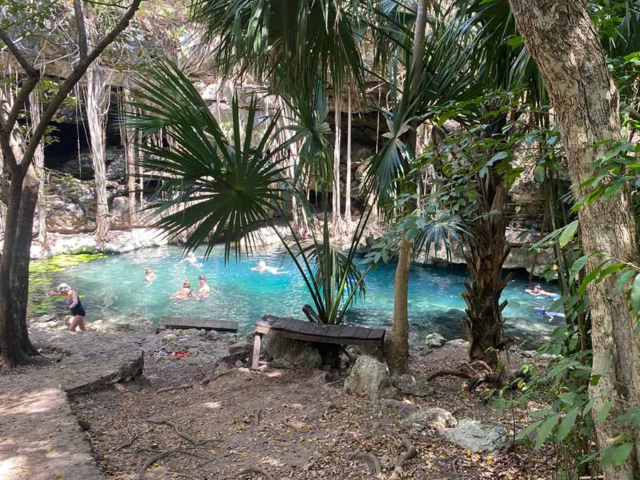 Cenote Xbatun swimming among the trees