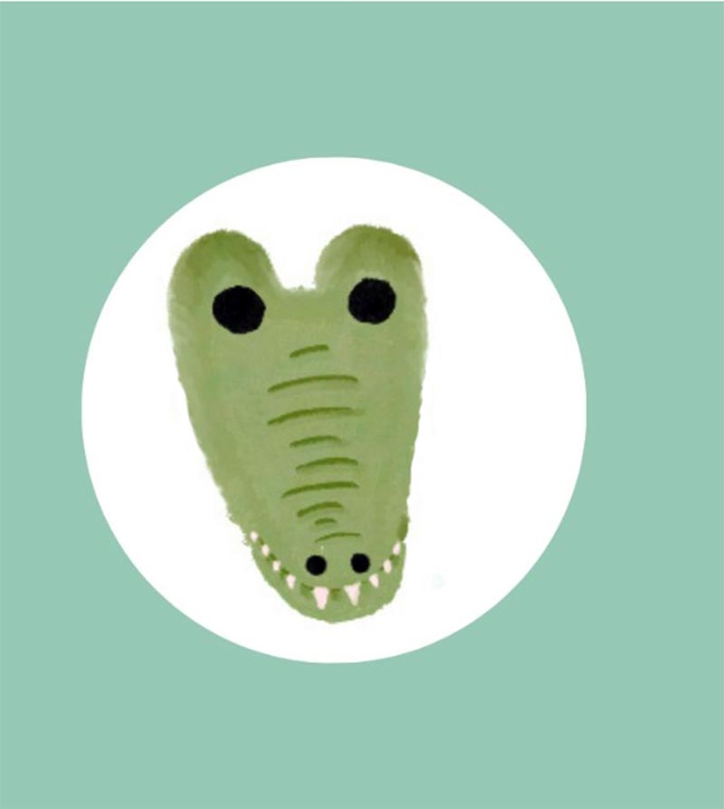 crocodile head against green